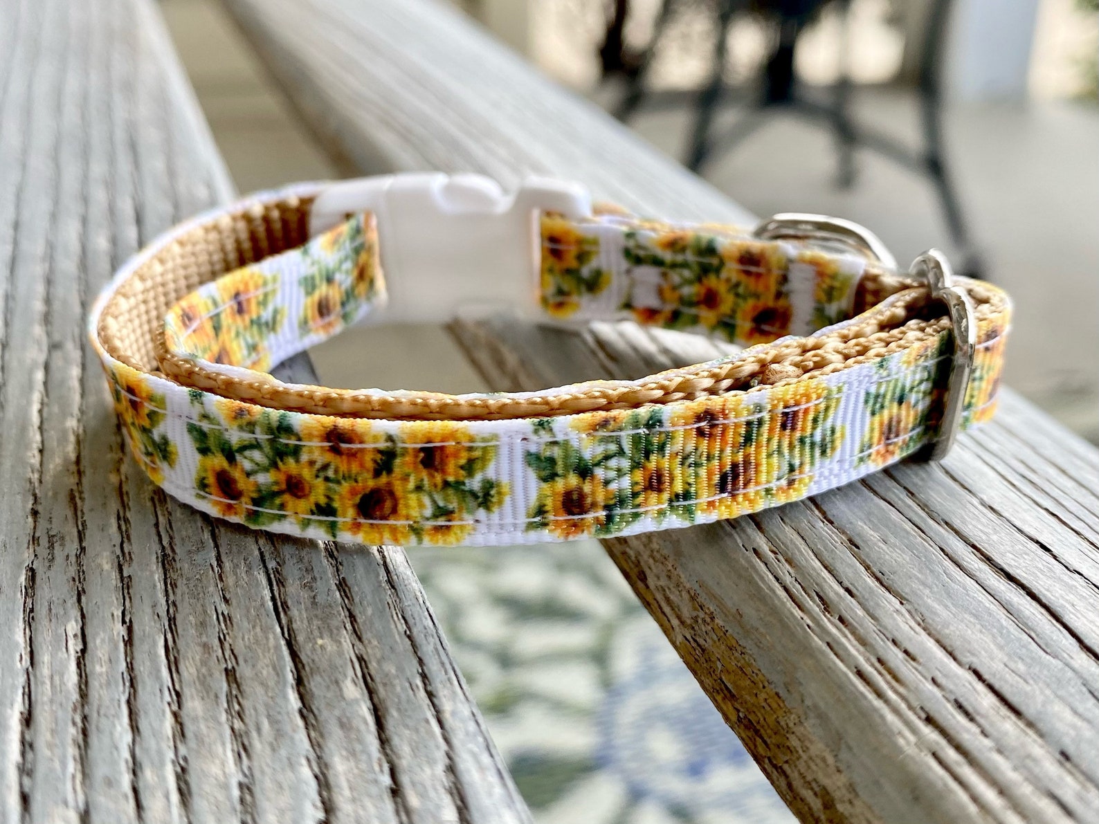 Sunflower Cat Collar or Harness White Cat Collar Floral Etsy