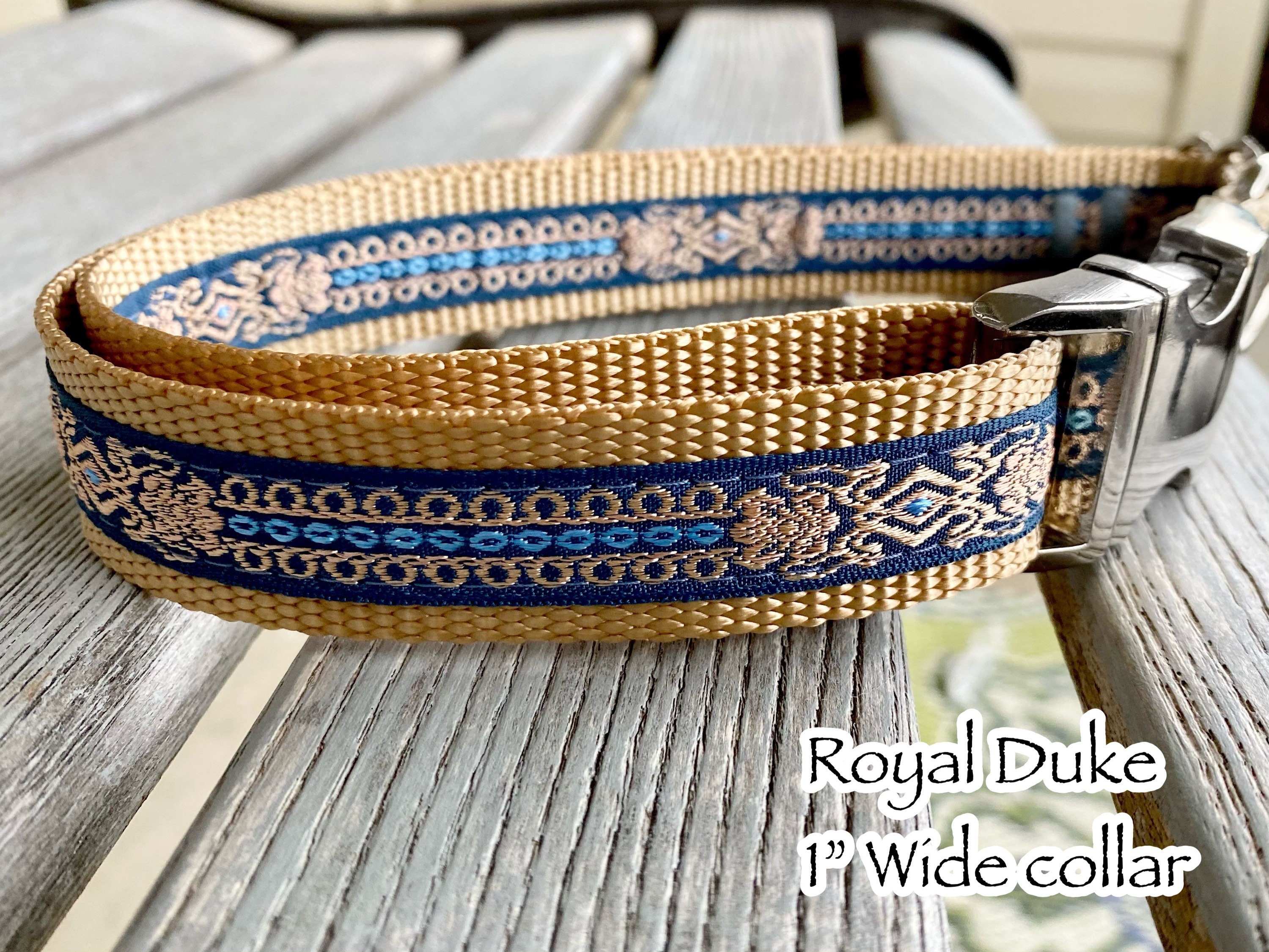 Royal Crown Jacquard Dog Collar Woven Dog Collar Pet Collar Etsy