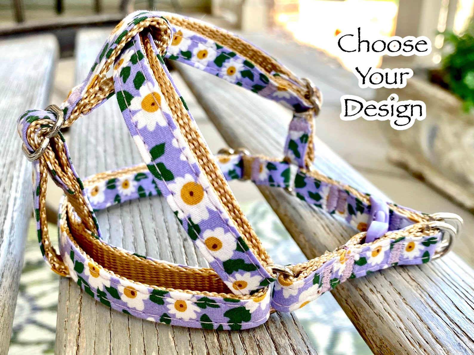 3/8 Soft Floral Harnesses Teacup Dog Harness Tiny Dog Etsy