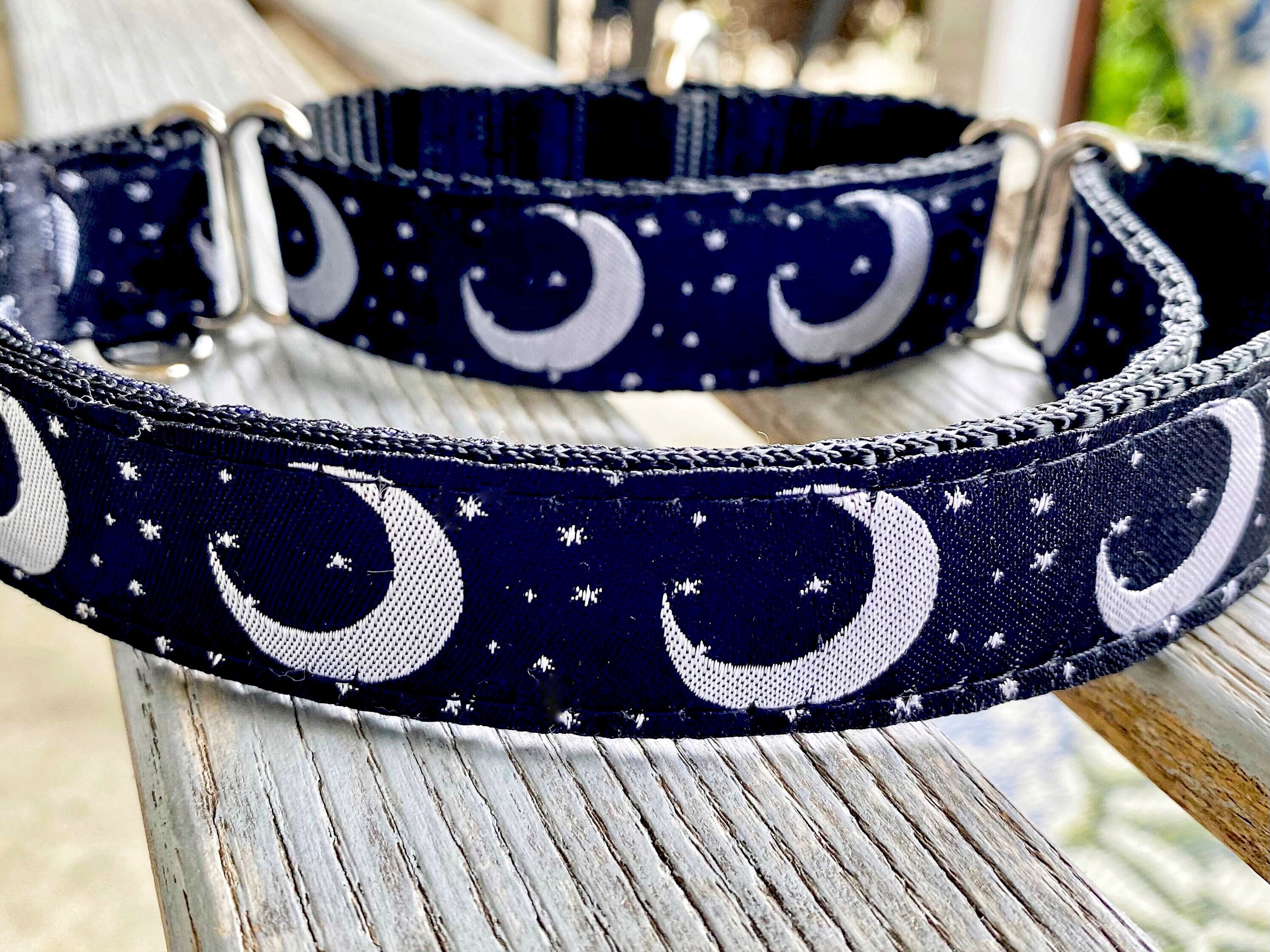 Purple Martingale Dog Collar With Moons Etsy