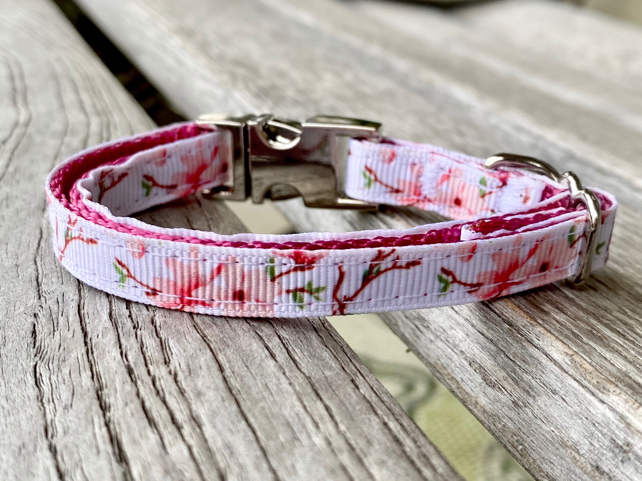 Cherry Blossom 3/8 Dog Collar White Puppy Collar Etsy