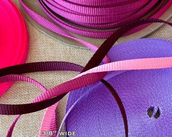 3/8 Inch Premium Nylon Webbing | Heavy Duty, Soft, Strong | 100% Nylon Strap | 10mm | Color Options