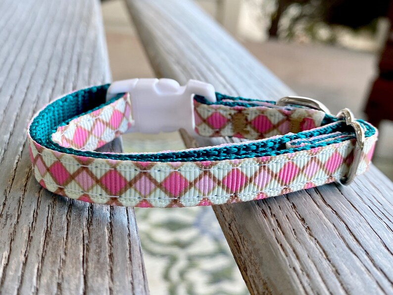 Blush Diamond Cat Collar Pink Kitten Collar Lattice Cat Etsy