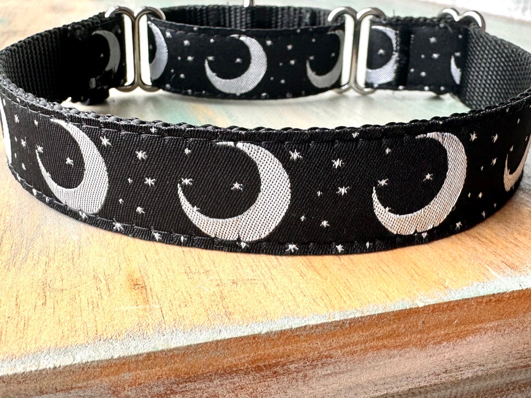 Crescent Moon Martingale Dog Collar or Leash Celestial Humane Choke