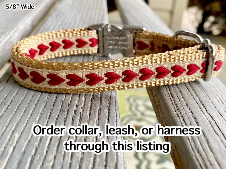 Sweet Hearts Dog Collar Leashor Harness Heart Dog Collar Etsy