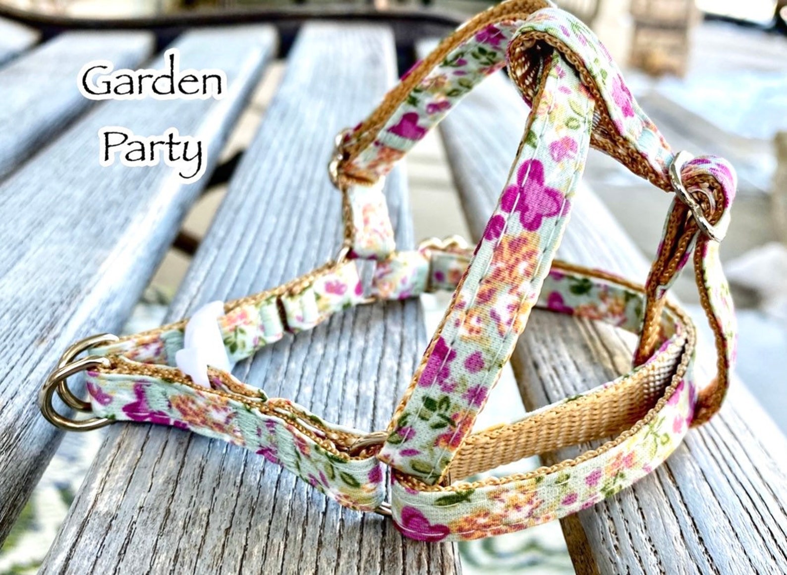 3/8 Soft Floral Harnesses Teacup Dog Harness Tiny Dog Etsy