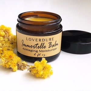 Antiaging Immortelle Balm - 100% Natural Waterless Rejuvenating Cream, For Dry and Maturing Skin, Antiwrinkle Night Balm, Helichrysum Cream
