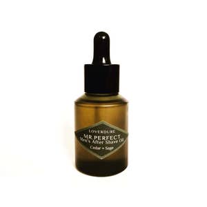 MR. PERFECT Men's Aftershave Oil, All Natural Beard Oil, Lightweight and Soothing, Organic Argan oil, Organic Atlas Cedarwood and Sage Oil
