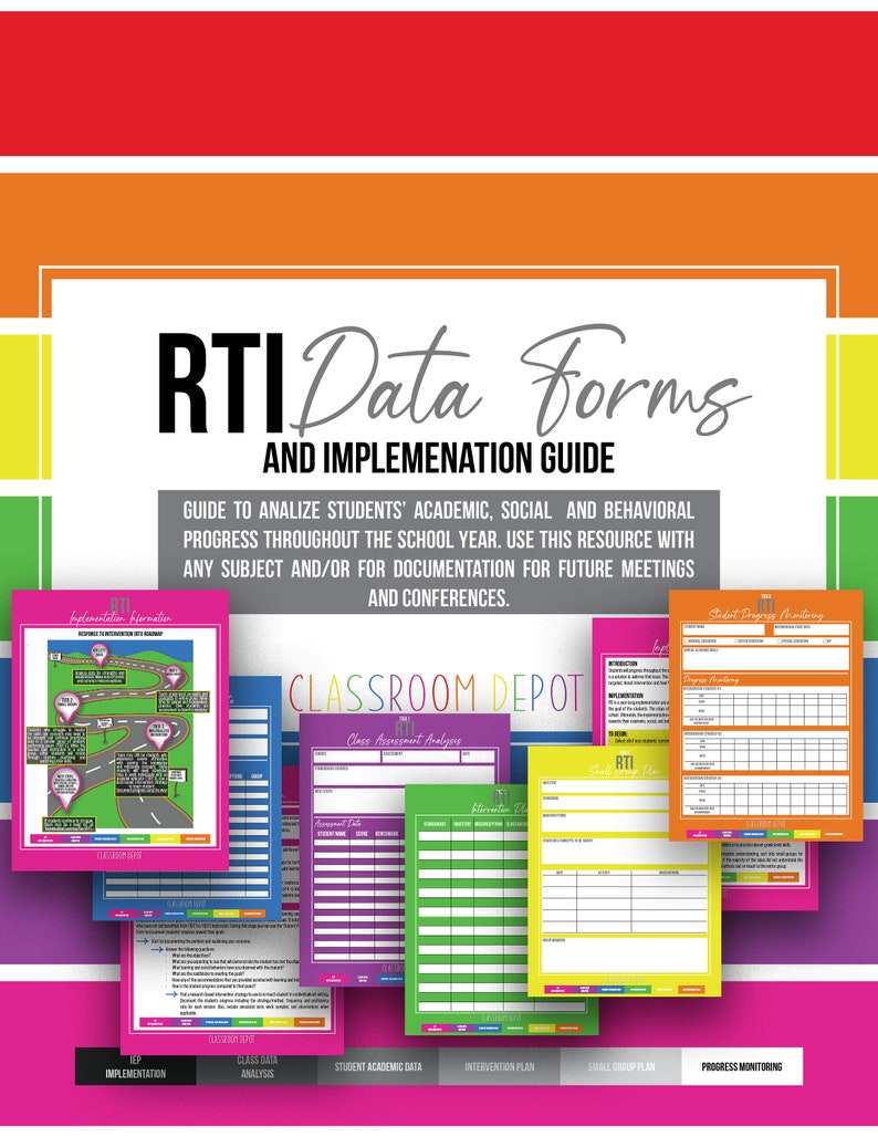 Printable Teacher RTI Intervention Forms Linkable PDF Version | Etsy