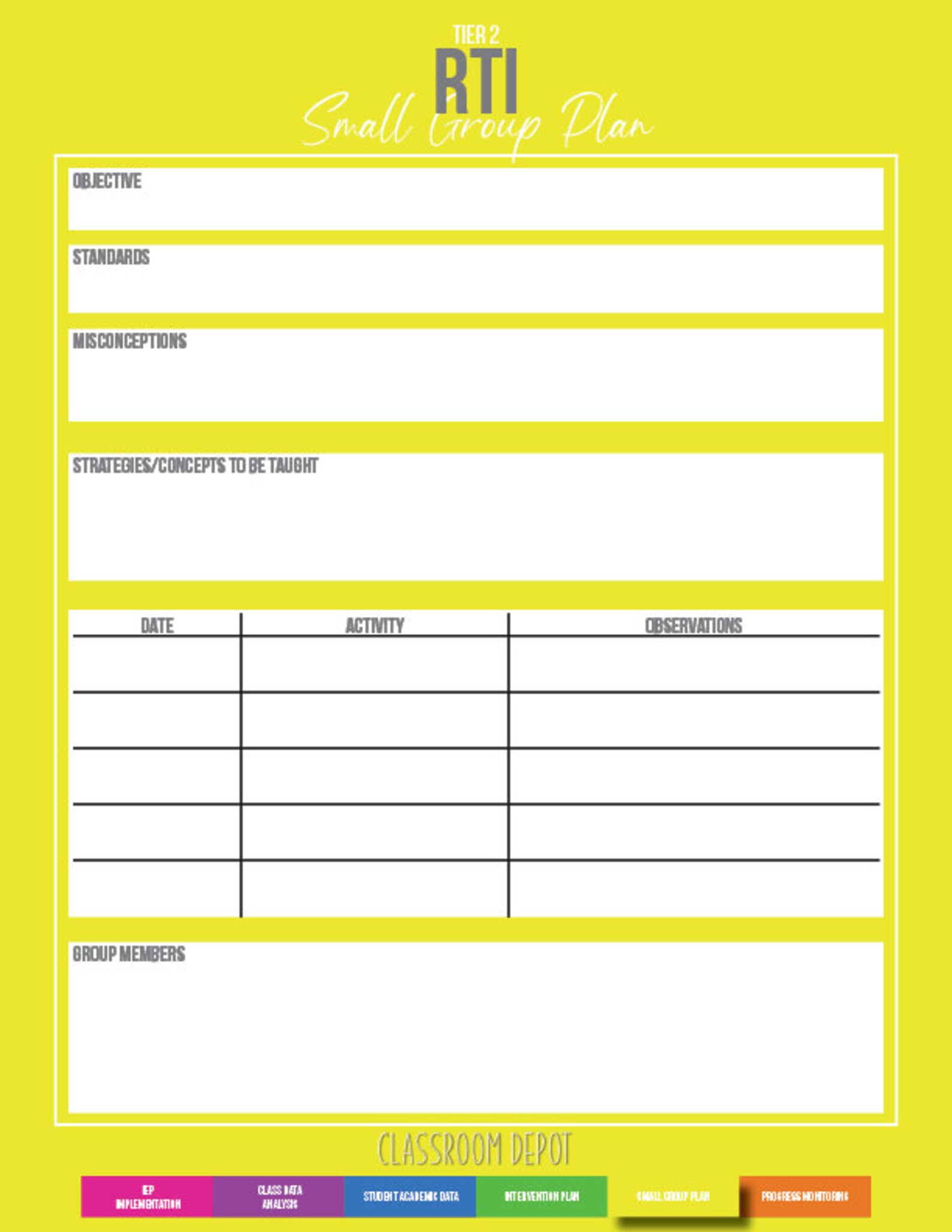 Printable Teacher RTI Intervention Forms Linkable PDF Version - Etsy