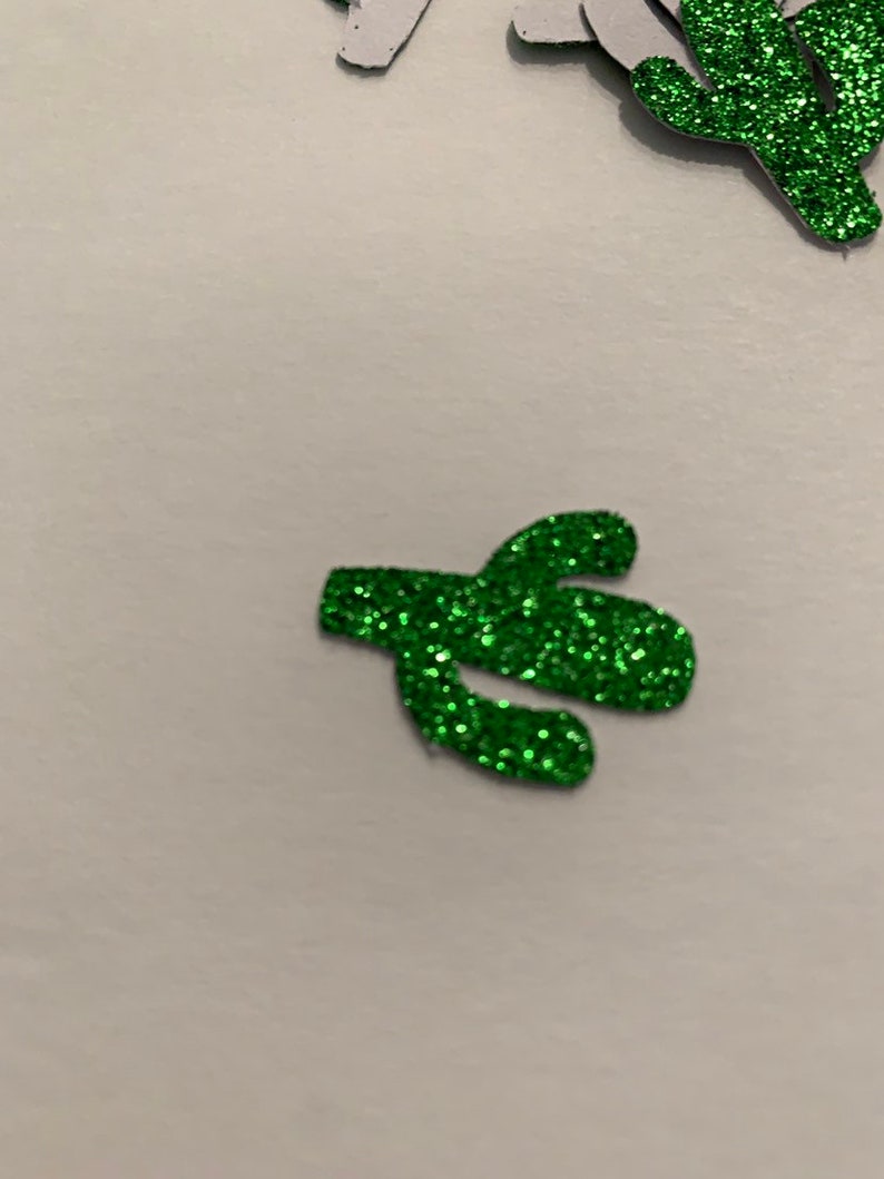 Cactus Green Glitter Large Die Cut Confetti