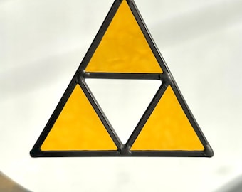Handcrafted Triforce Suncatcher: Zelda Inspired Stained Glass Ornament