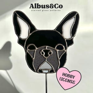Stained Glass Pattern - French Bulldog Face - *Digital Download* PDF DIY Suncatcher Project / Dog Lovers Hobby License Unique