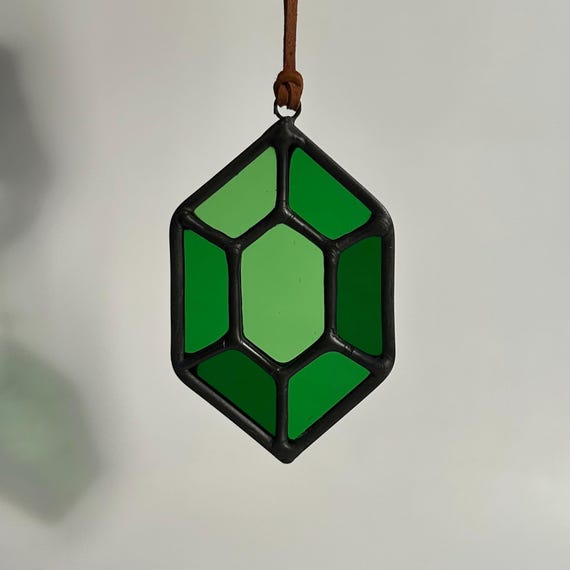 Rupee Suncatcher - Unique & Beautiful Zelda Inspired Stained Glass Ornament Gift Collectable Fan Art Gamer Gift Hand Crafted