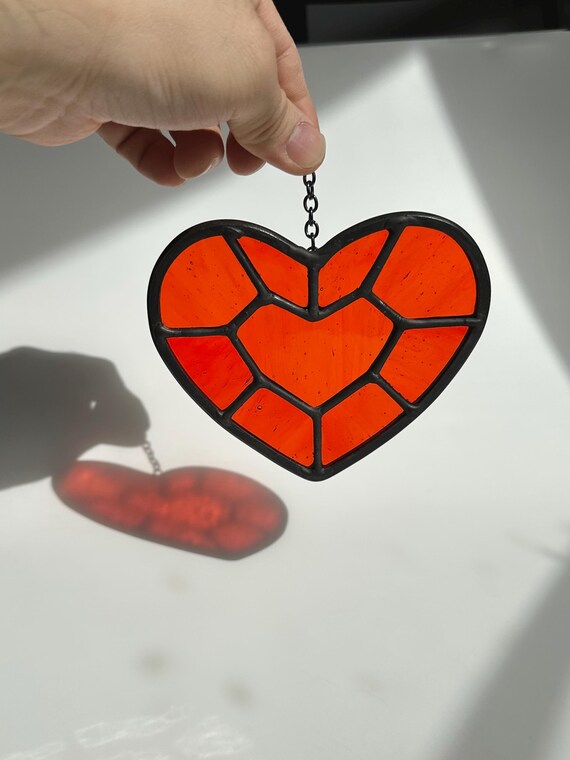 Zelda Stained Glass Heart Suncatcher: Gamer Fan Art Ornament
