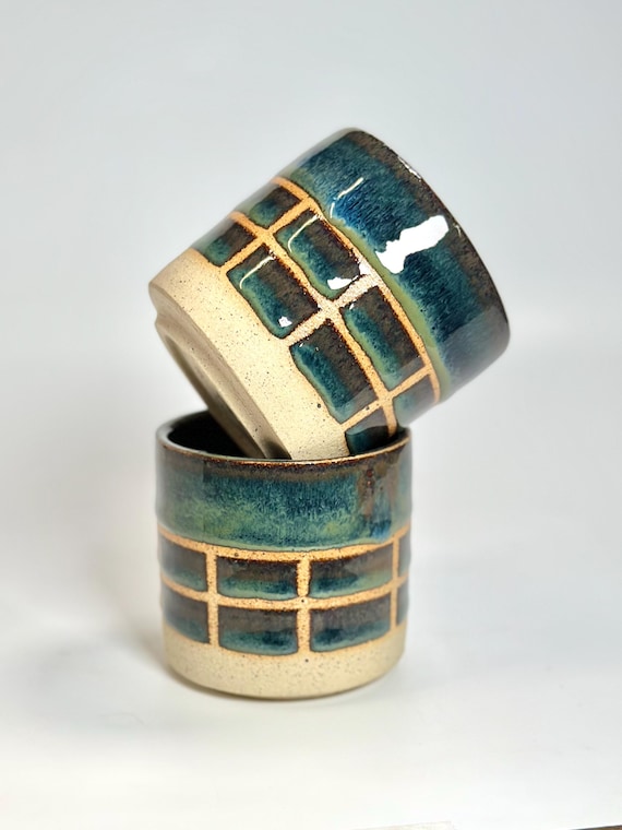 Handmade Ceramic Coffee Tea Cup / Mug : Small Blue oz Cup