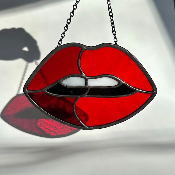 Stained Glass Suncatcher - French Lips