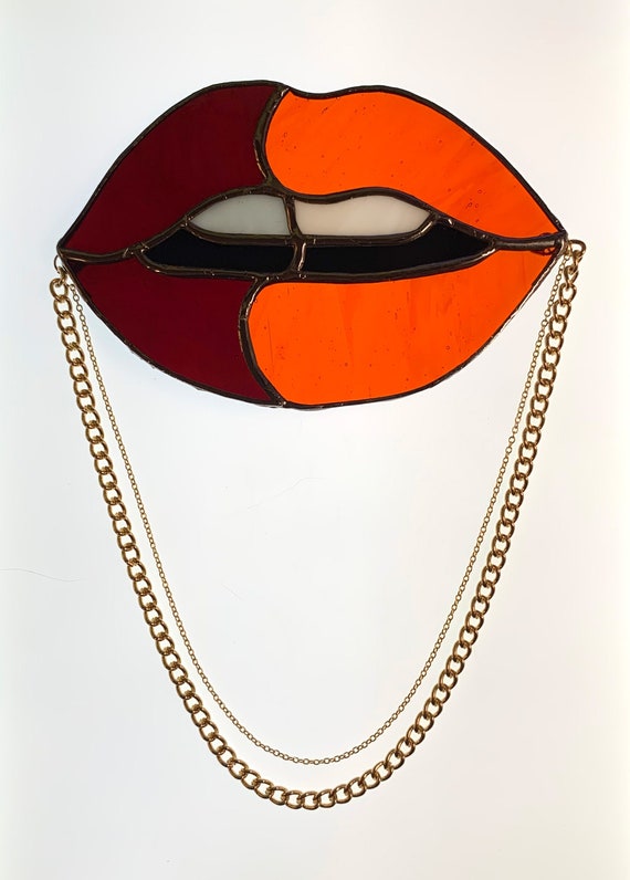 Stained Glass Suncatcher - French Lips