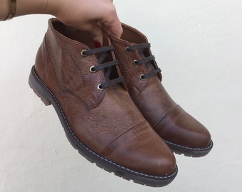 mens leather short boots