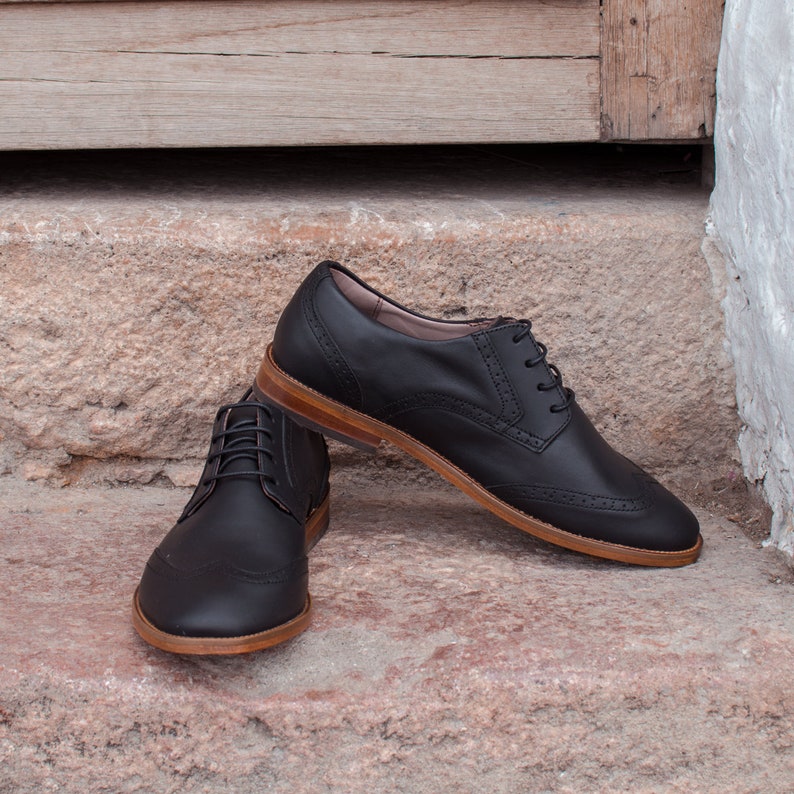 Oxford Shoes Women Black Oxford Shoes Black Leather Oxford - Etsy