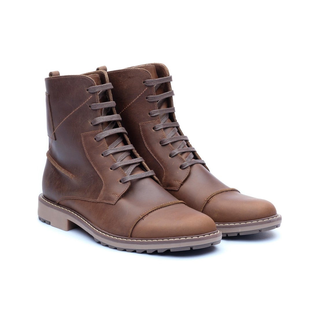 Leather Ankle Boots, Brown Leather Boots, Brown Lace up Boots, Mens
