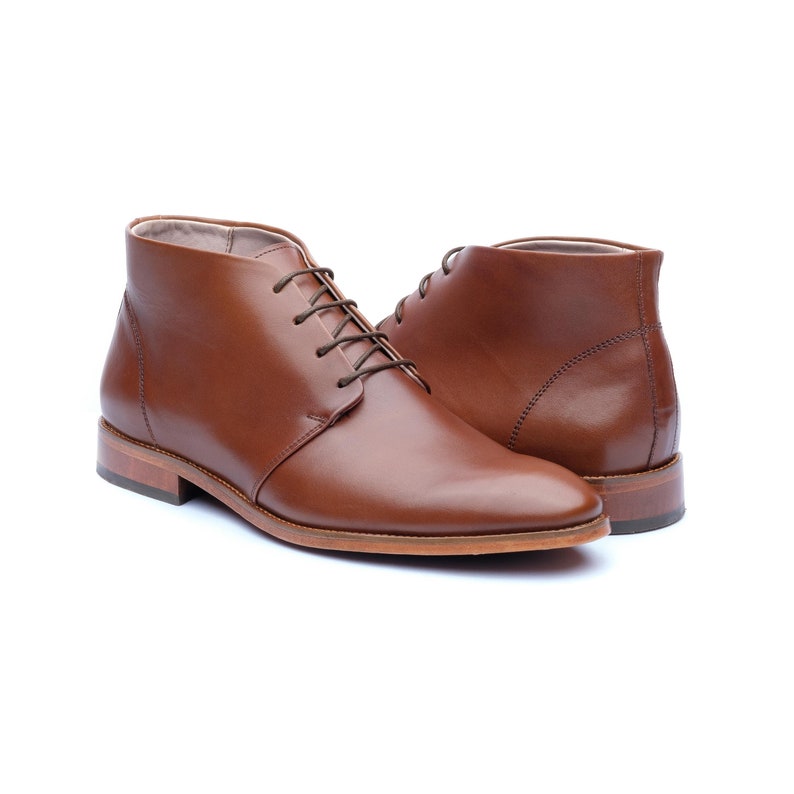 brown leather lace up ankle boots