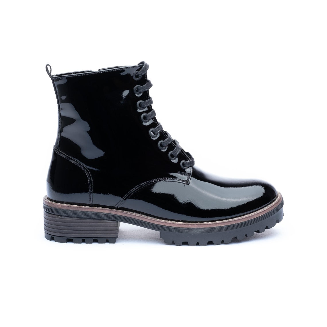 Patent leather boots combat boots women black platform Etsy