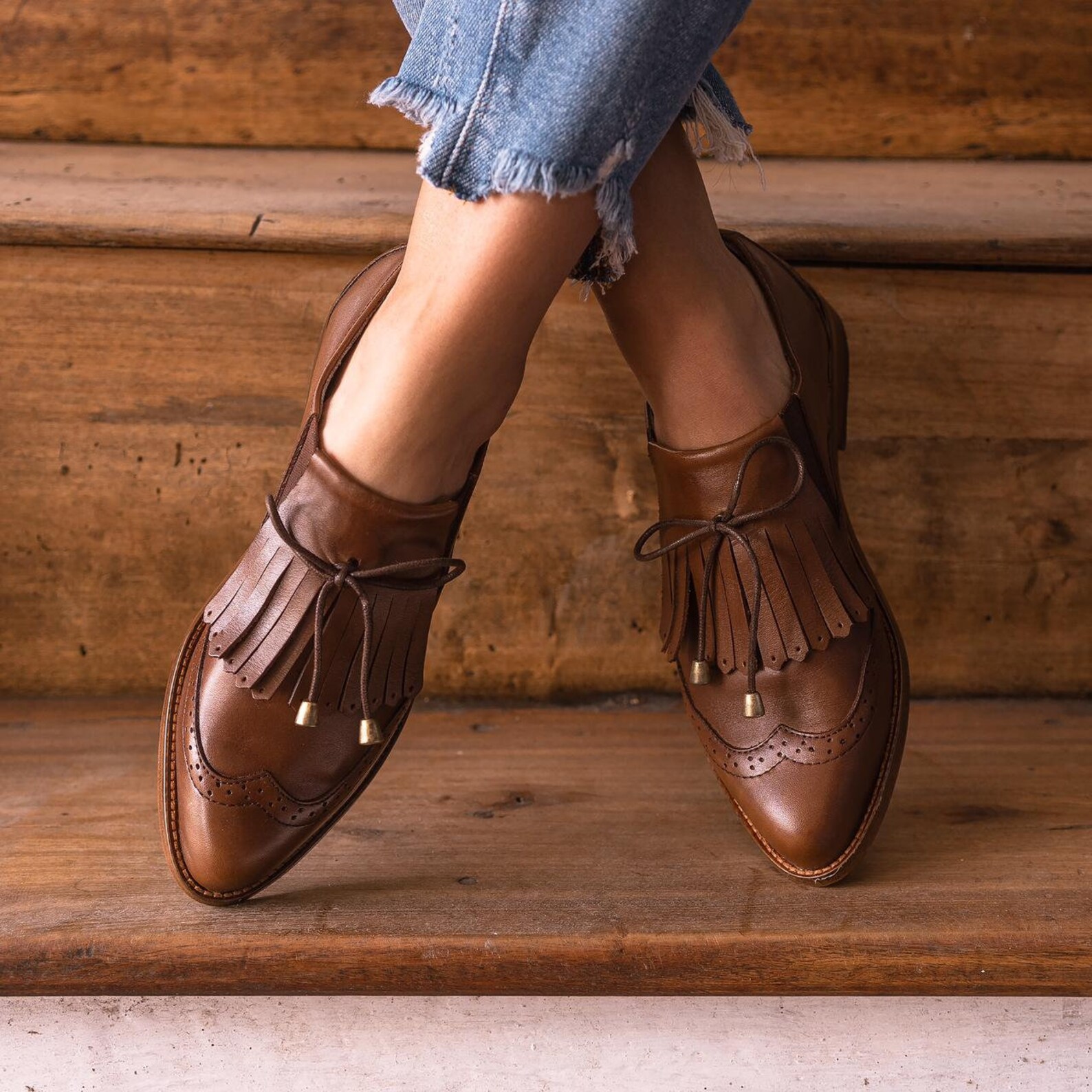 Womens Loafers Leather Mules Lace up Loafers Pointed Toe Etsy