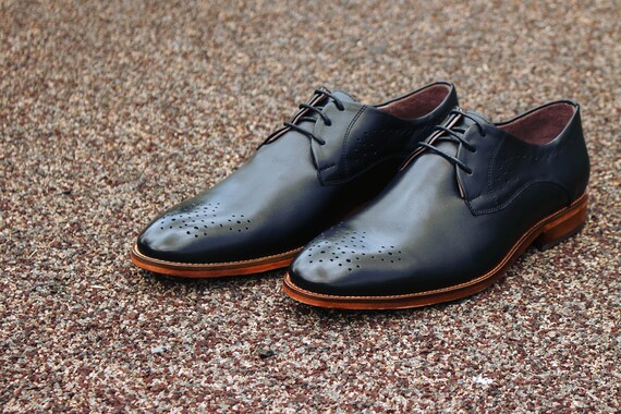 mens black dress shoes leather sole