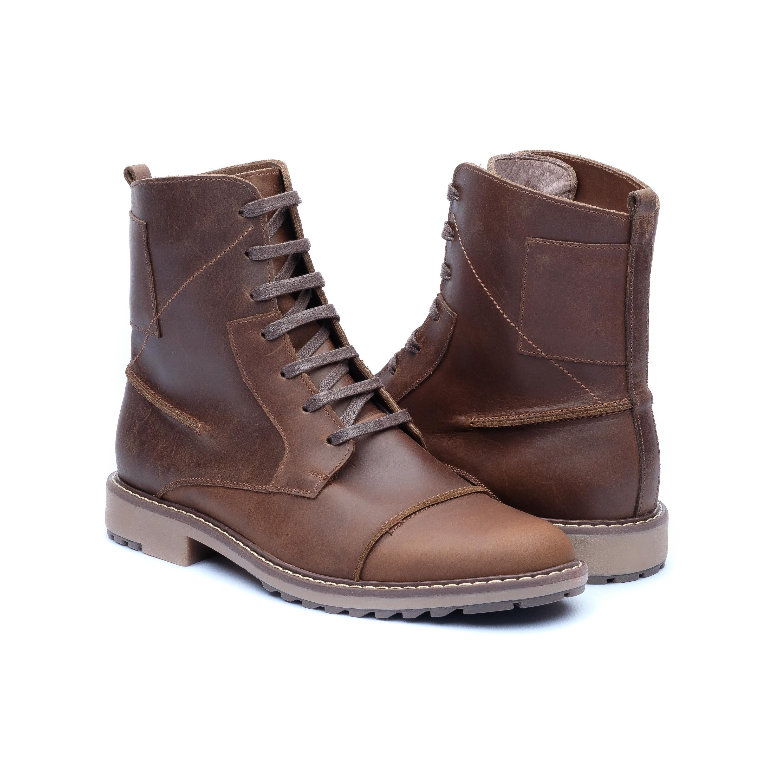 Brown Genuine Leather Handmade Ankle Boots main image 1