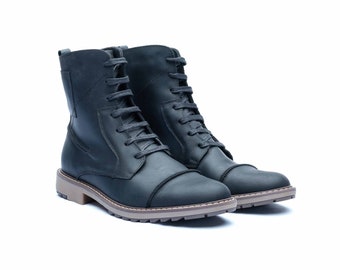 black leather boots, black boots men, custom boots, leather ankle boots, leather boots men, mens boots, custom made boots, custom boots men
