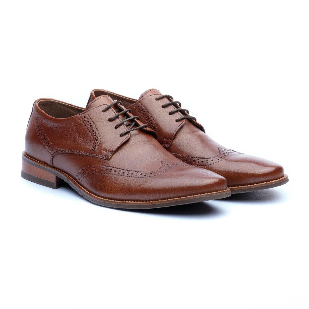 After Six Men's Brown Oxford Dress Shoes - Matte Finish, Lace-Up, Most Sizes 7-15 Available (Medium/Wide)