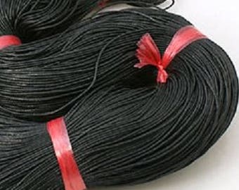 waxed cotton cord 1,5mm black 10m