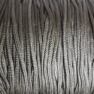 10m nylon cord / nylon thread 1,5mm gray metalic