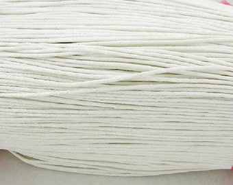 10m gewachstes Baumwollband  2mm weiss