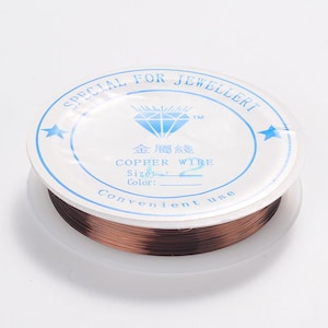 Fio de cobre de 35 m, 0,2 mm, marrom siena, calibre 32, para bijuterias, artesanato, decoração e confecção de joias DIY, sem níquel. Ideal para trabalhos manuais, miçangas e artesanato em geral.