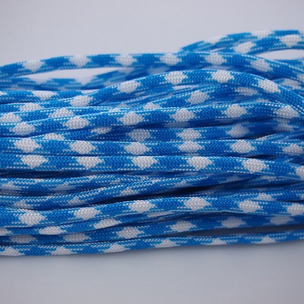 Paracord hellblau/weiss 5m x 4mm