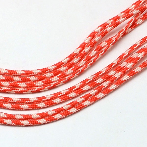 Paracord 5mx2mm rot/weiss