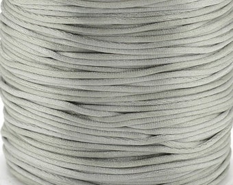 Nylon thread rattail satin cord macrame 1,0mm silver gray 10m