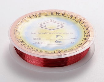 Jewelry wire 0.2mm red 35m copper 32 gauge nickel free
