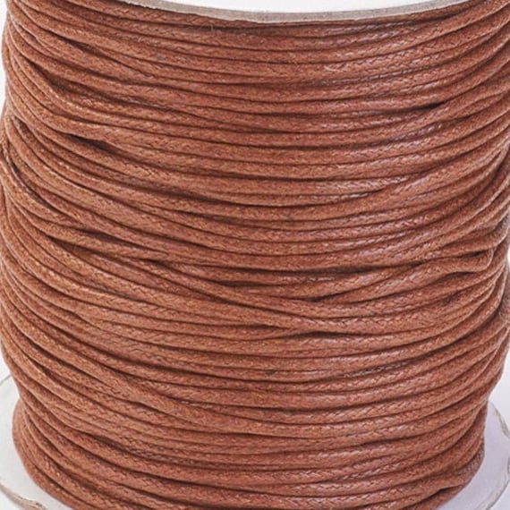 10m Waxed Cotton Cord 2mm Deer Brown DIY Jewelry Making Crafts
