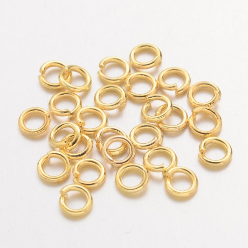 100 Biegeringe 4x0,8mm gold Binderinge Innendurchmesser 2,4mm 20 Gauge Bleifrei und Cadmiumfrei Bild 1