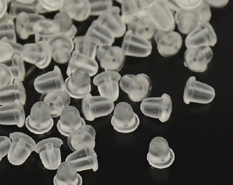 100 bouchons d'oreilles en silicone transparents 4x4