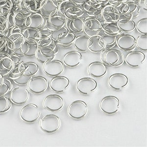 100 aluminum jump rings 6x0.8mm silver
