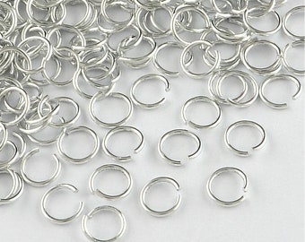 100 Aluminium Binderinge/Biegeringe 6x0,8mm silber