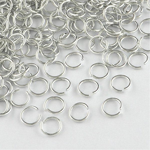 100 Aluminium Binderinge/Biegeringe 6x0,8mm silber