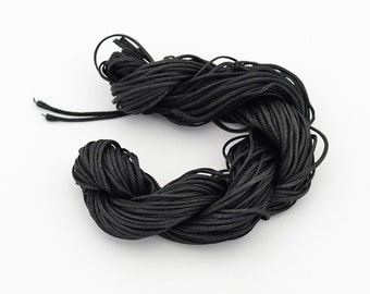 10 m de fil nylon 1,5 mm cordon de perles pour bracelets en macramé noir