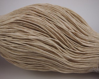 Baumwollband 1mm gewachst beige medium 10m