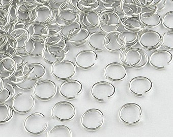 100 Aluminium Binderinge/Biegeringe 8x1,0mm silber 18 Gauge