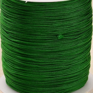 Polyester cord 1mm knot cord green 10m macrame pearl cord